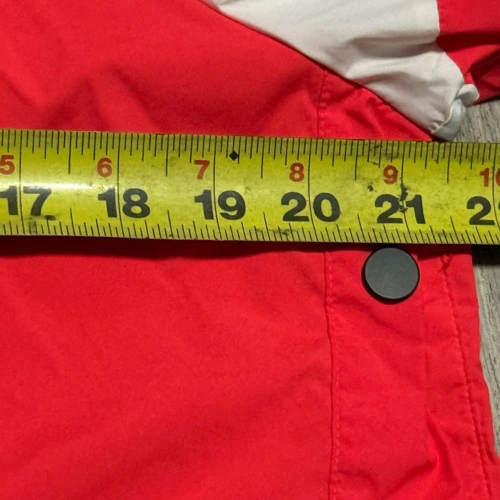 PINK‎ Victoria's Secret Hooded Windbreaker Jacket Neon Pink White Logo Snap XS